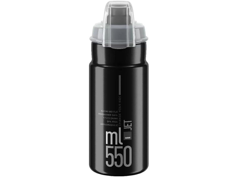 Cyklistická fľaša Elite Jet Plus – 550ml čierna