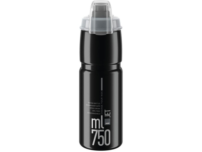 Cyklistická fľaša Elite Jet Plus – 750ml čierna