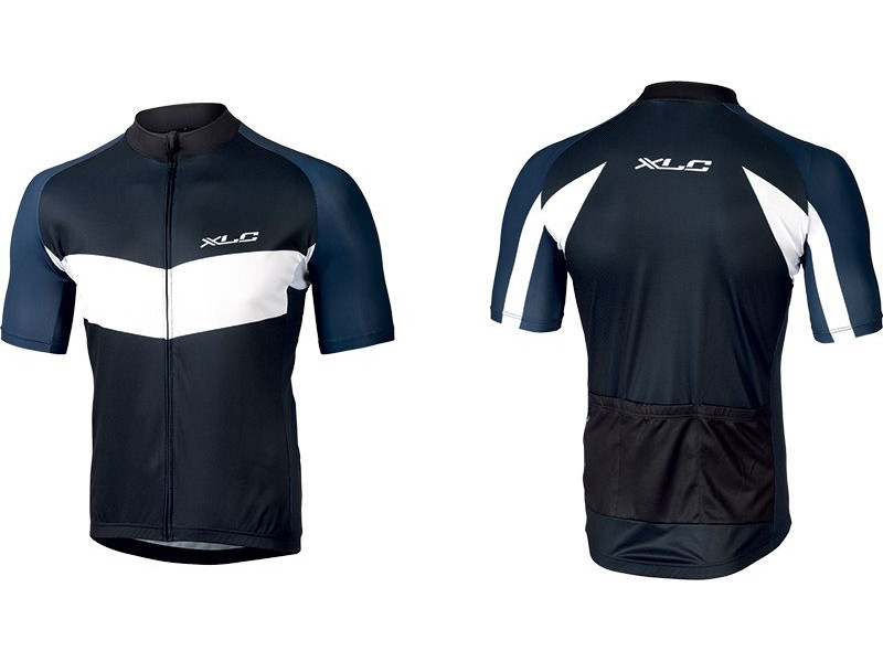 Pánsky cyklistický dres XLC Basic JE-S17 – modrá/čierna/biela