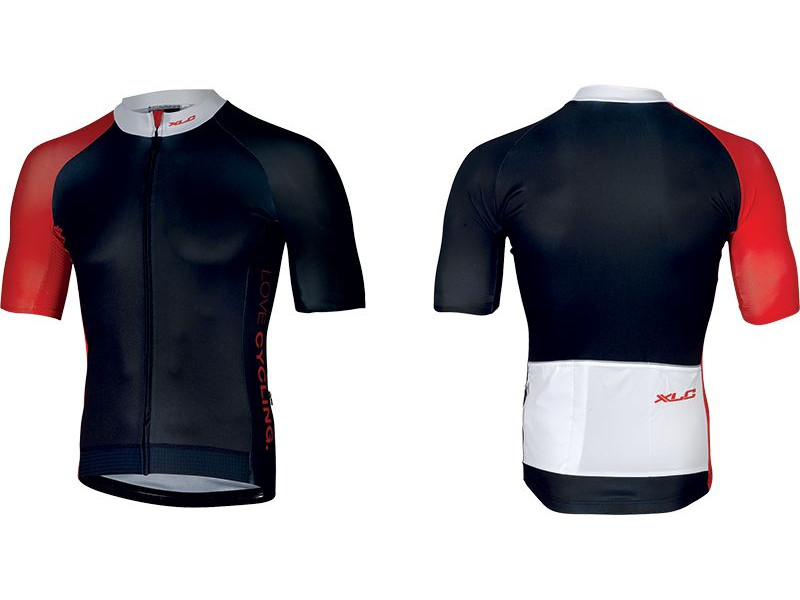 Pánsky cyklistický dres XLC Race JE-S21 – modrá/červená/biela